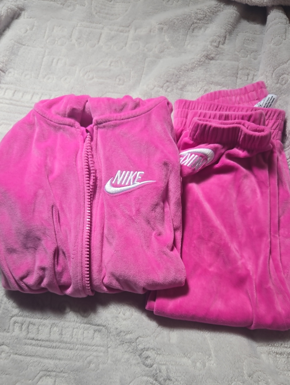 Nike Girls Hot Pink Velour Jogger Pants